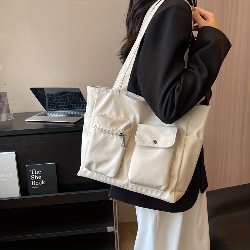 Casual Pocket Tote Bag Shoulder Handbag for Work School Travel
