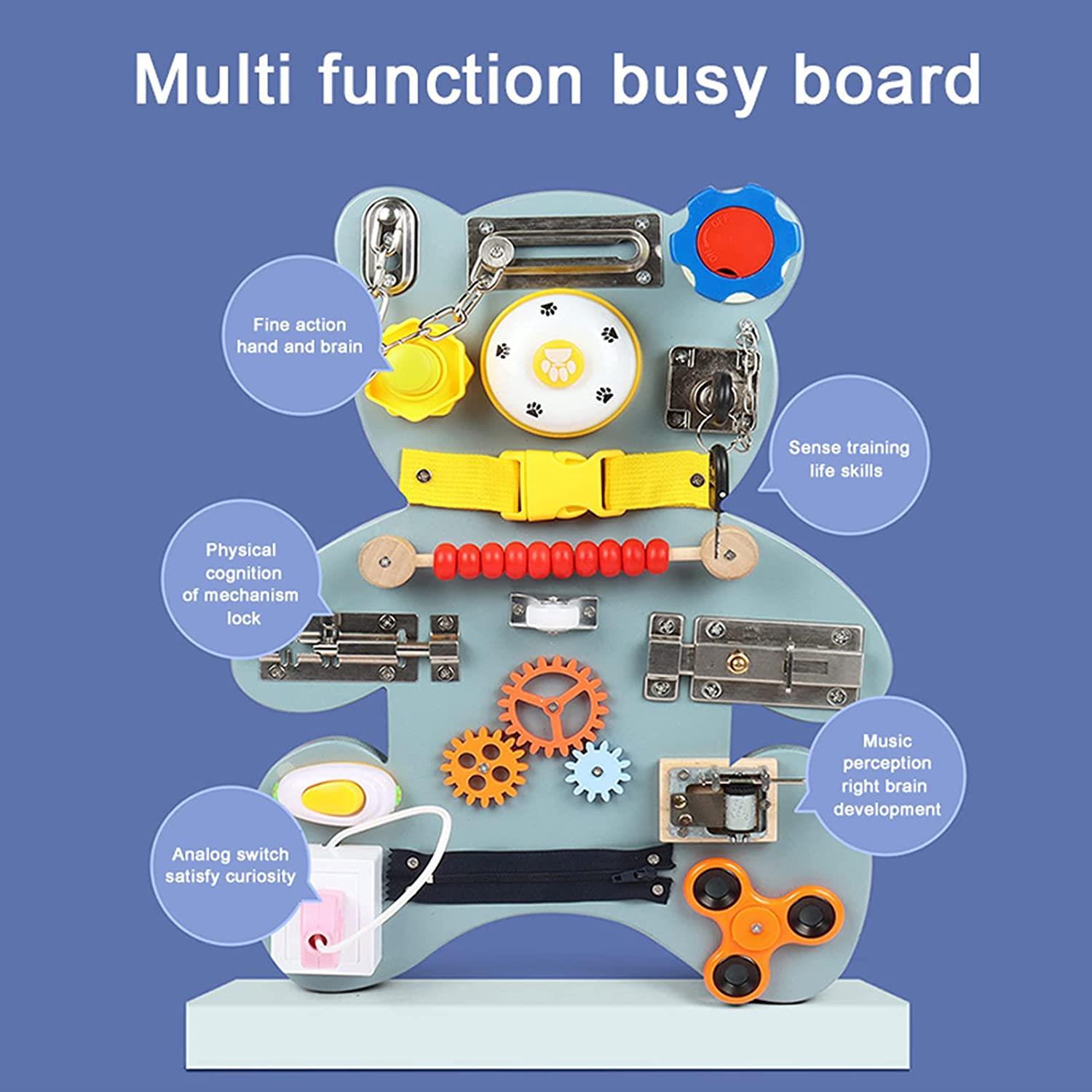 Busy Board Bear Toddler Sensory Toys Motor Skills Activities