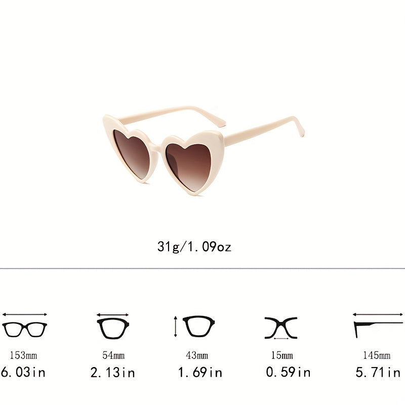 Heart Sunglasses For Women Men Gradient Glasses Beach Party Club UV400