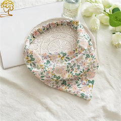 Floral Print Triangle Head Scarf Wrap Elastic Headband Girl's Hair Hairband