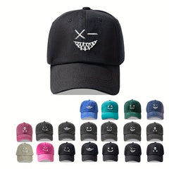 Ghost Face Print Baseball Cap Solid Washed Distressed Sports Hat