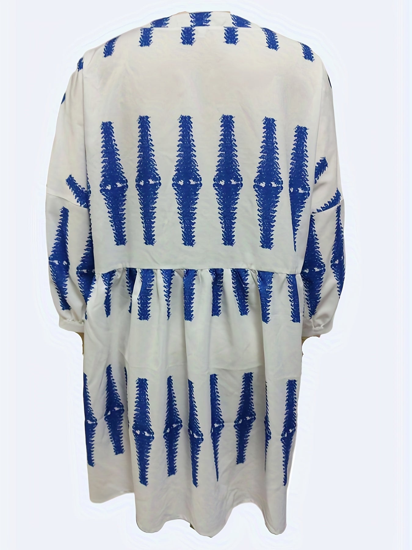  Geometric Print Tie Front Mini Dress