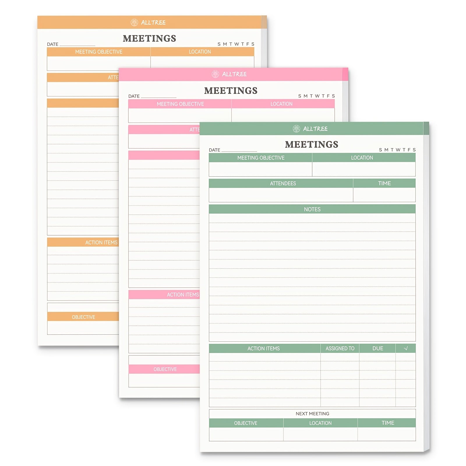 3 Packs Meeting Notes Notepad For Work Meeting Planner Organizer For Office