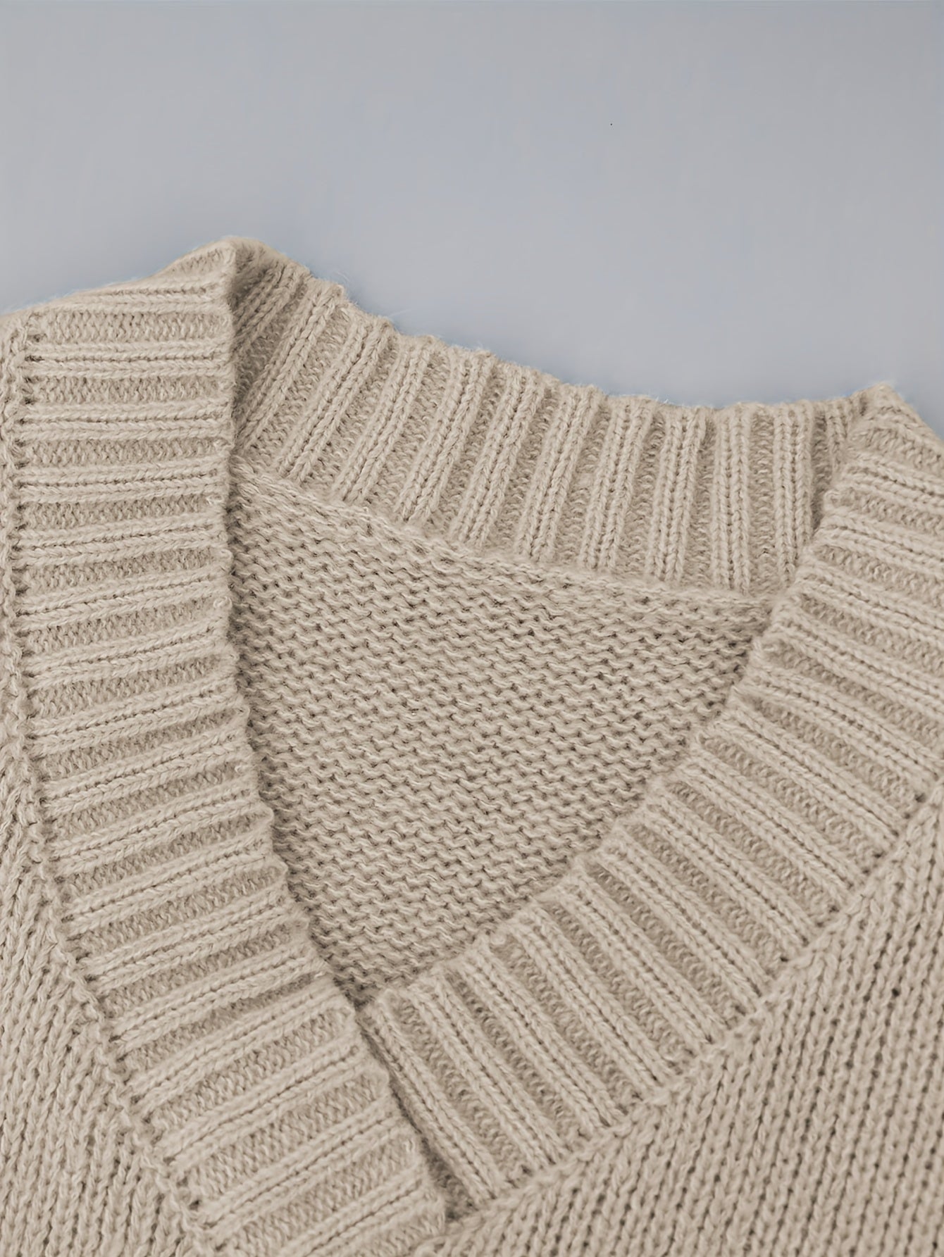  V Neck Long Sleeve Sweater