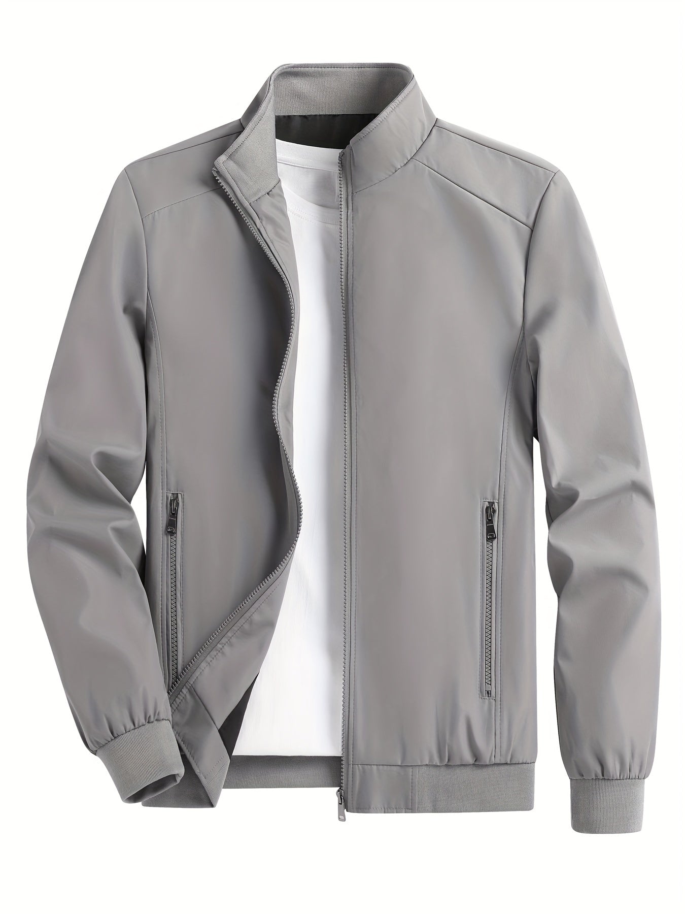 Men's Zip Up Stand Collar Windbreaker Jacket