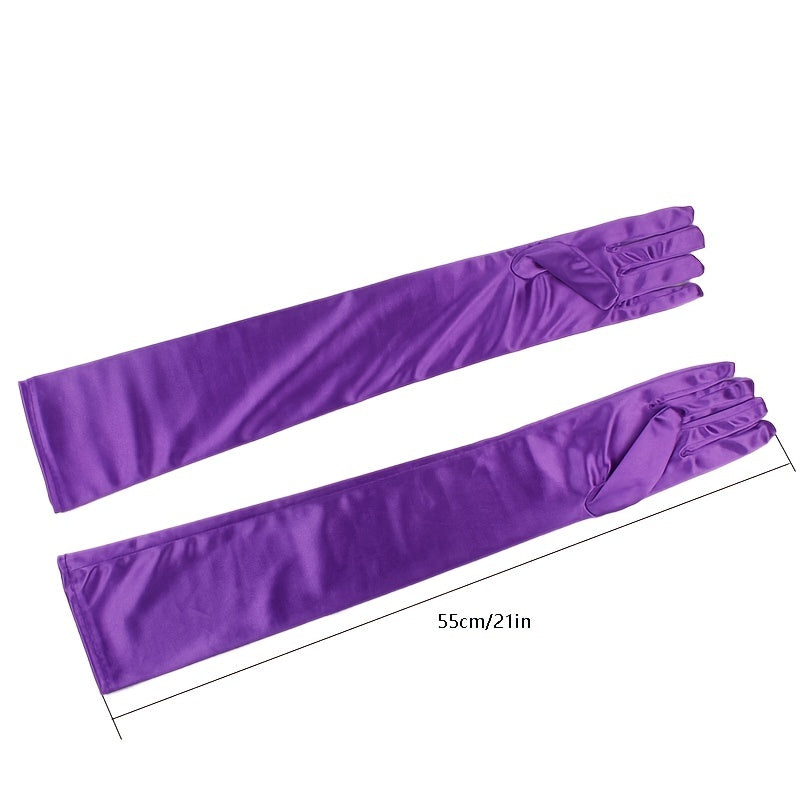 Sunscreen Satin Bridal Gloves Mid length Wedding Ceremony Gloves