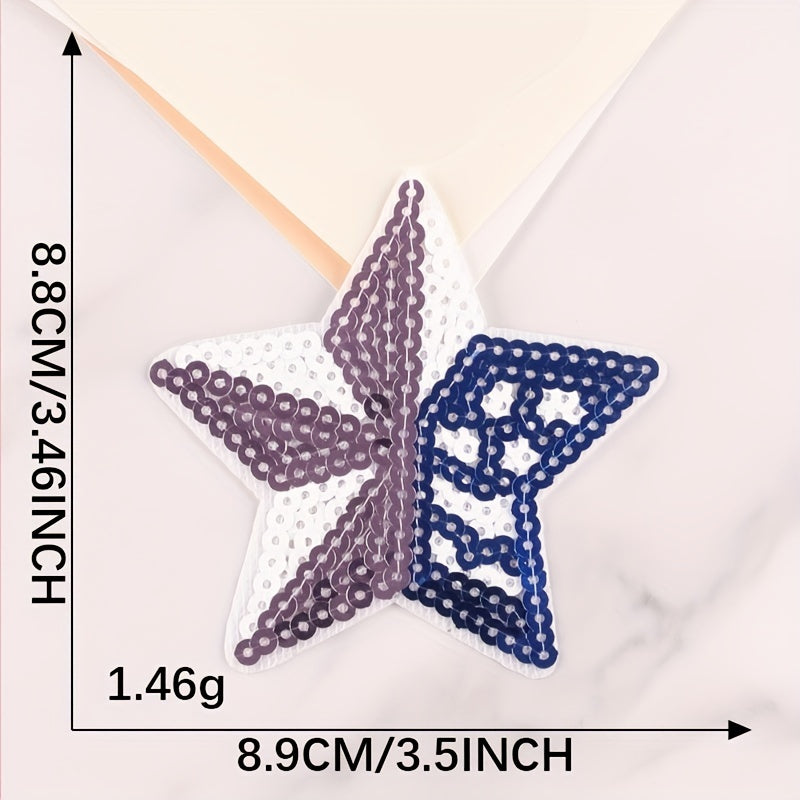 4pcs Sequin Pentagram Patches Girls Coat DIY Hand Sewing Accessories