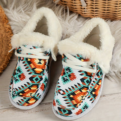 Women's Geometric Snow Shoes Warm & Lightweight Outdoor Low Top