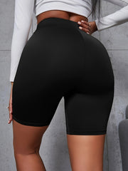 Letter Print Skinny Shorts High Waist Yoga Shorts