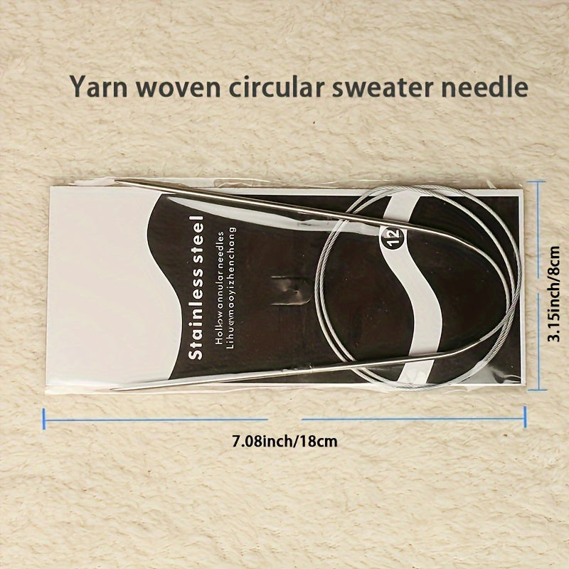 3pk Stainless Steel Circular Needles Sweater Knitting Set