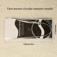 3pk Stainless Steel Circular Needles Sweater Knitting Set