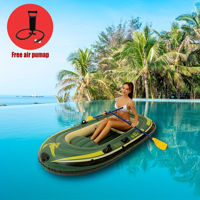 3-Person Inflatable Fishing Kayak with Hard Bottom