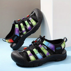 Men's Durable No Tie Sandals for Hiking and Beach