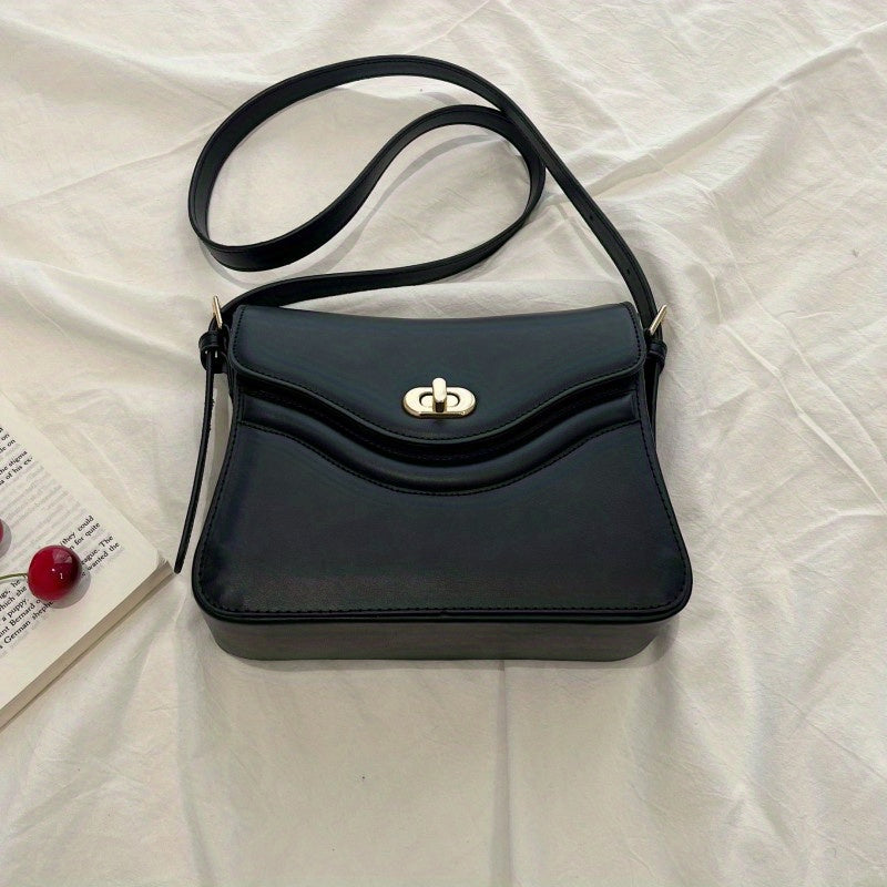 Casual Shoulder Bag PU Leather Crossbody Bag Waterproof Adjustable Strap