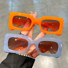 Y2K Rectangle Sunglasses For Women Men Hiphop Jelly Glasses UV400