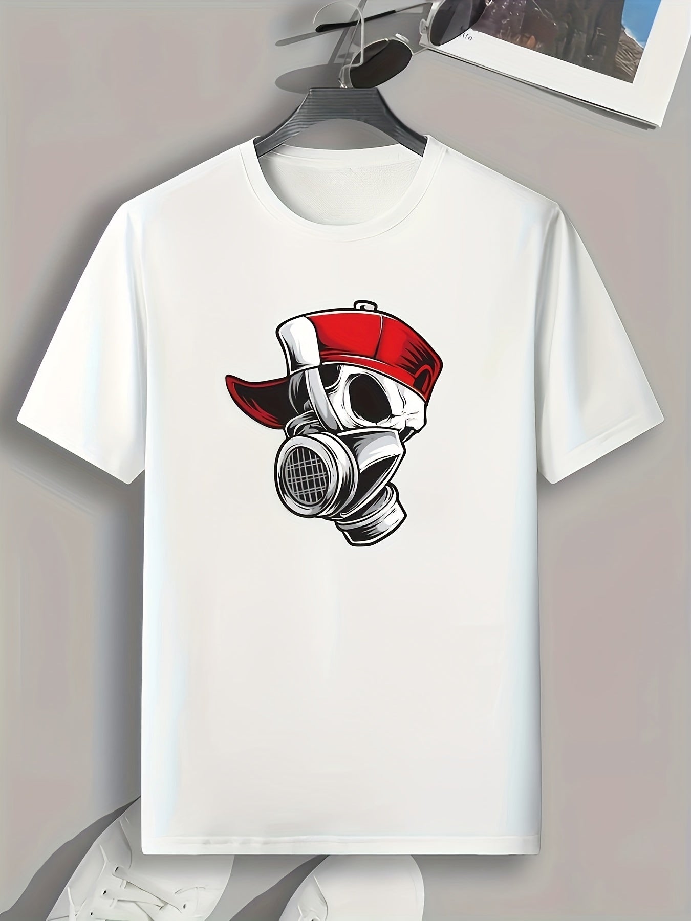 Skull Print Men's Graphic T-shirt for Summer