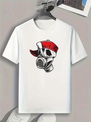 Skull Print Men's Graphic T-shirt for Summer