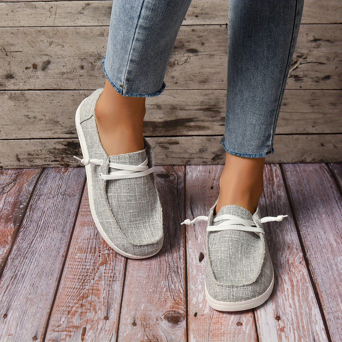 Women's Canvas Slip-On Shoes Low Top Flat Loafers