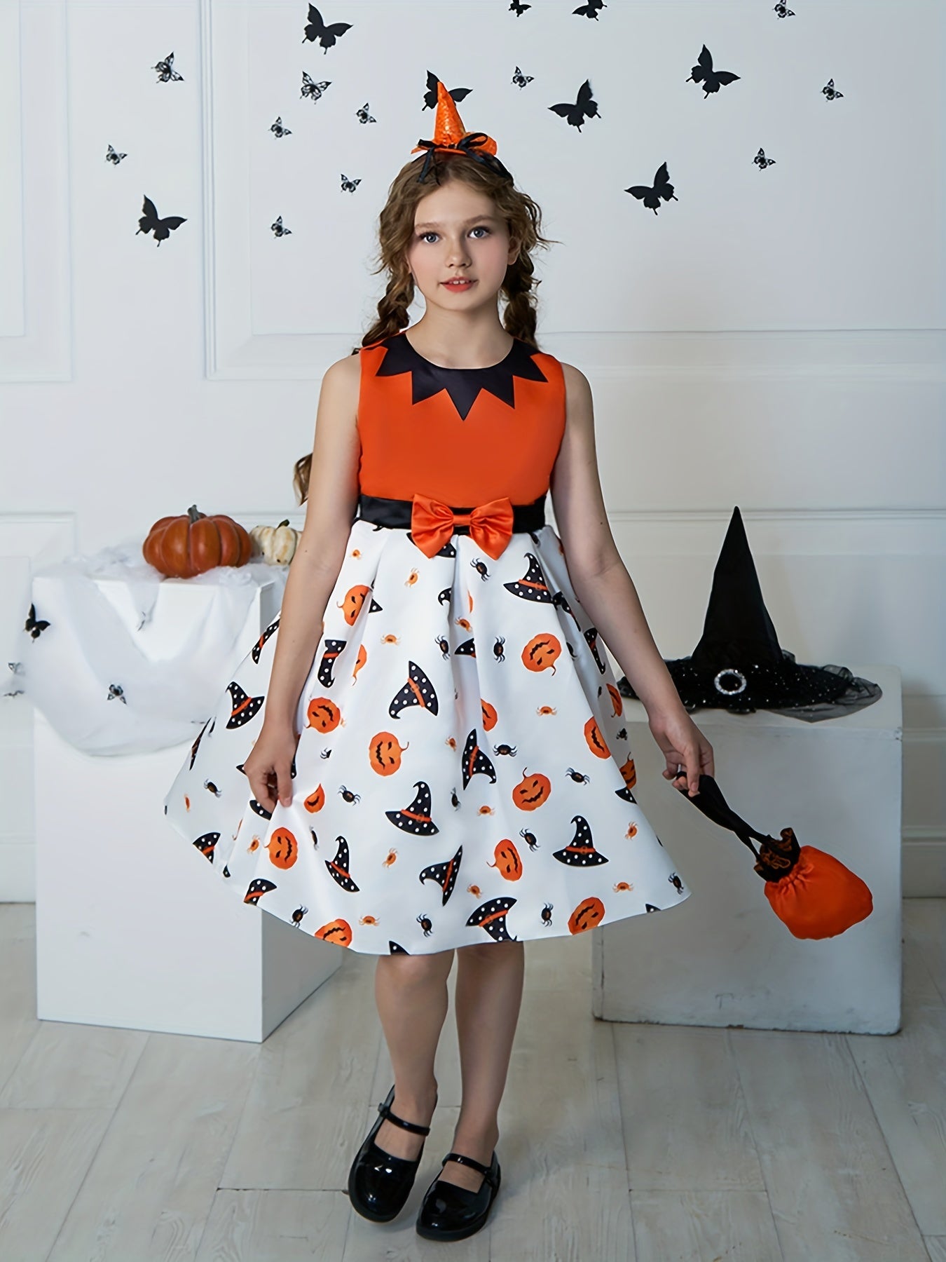 Girl's Halloween A Line Dress Costume & Accessories