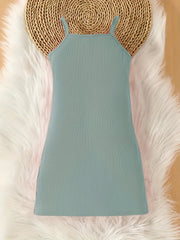 Ribbed Knit ''Mama's Mini'' Bodycon Cami Dress for Summer