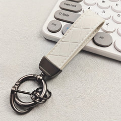 PU Leather Car Keychain with Anti Lost D Ring Key Chain for Men Women