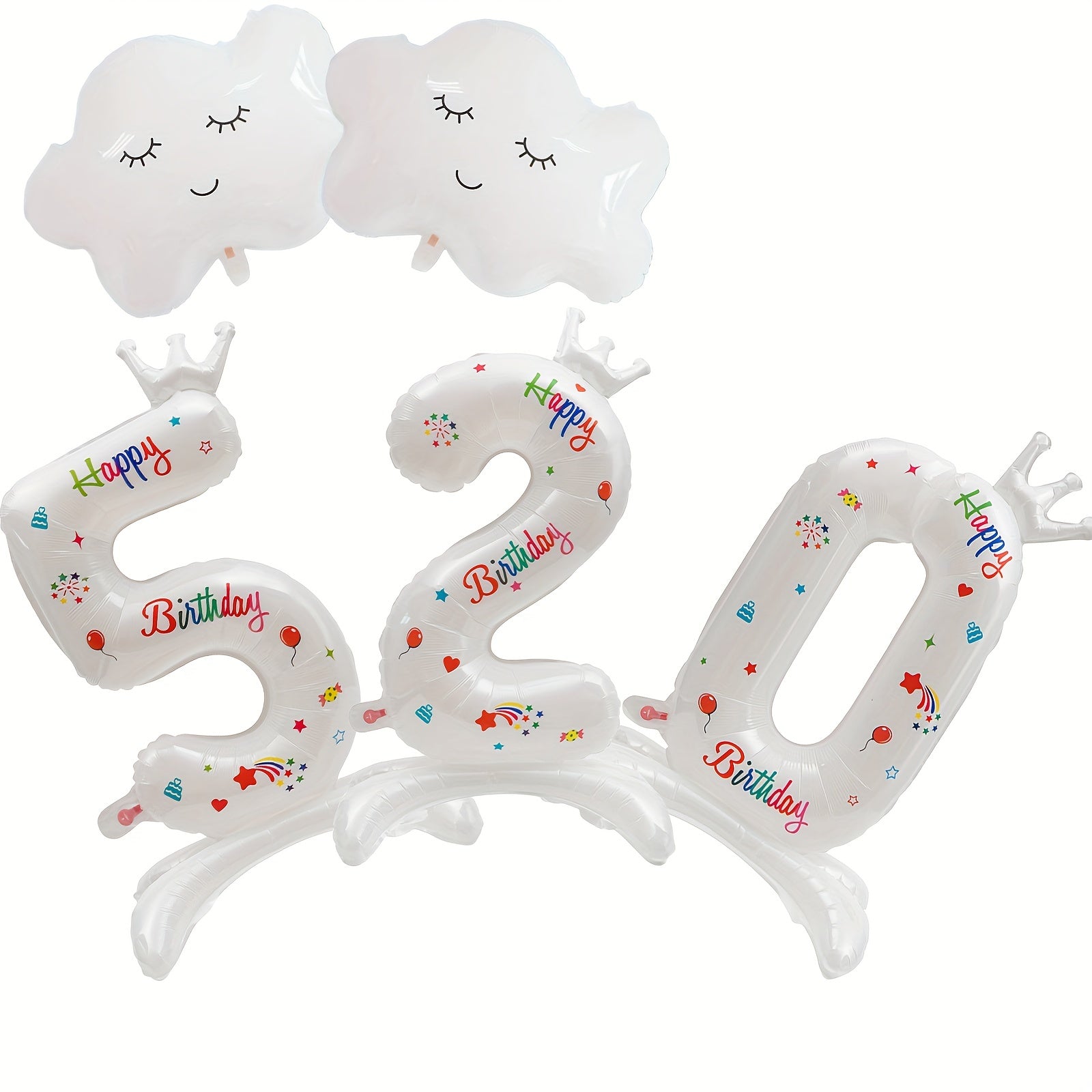 5pcs Cloud Balloons for Happy Birthday Celebrations