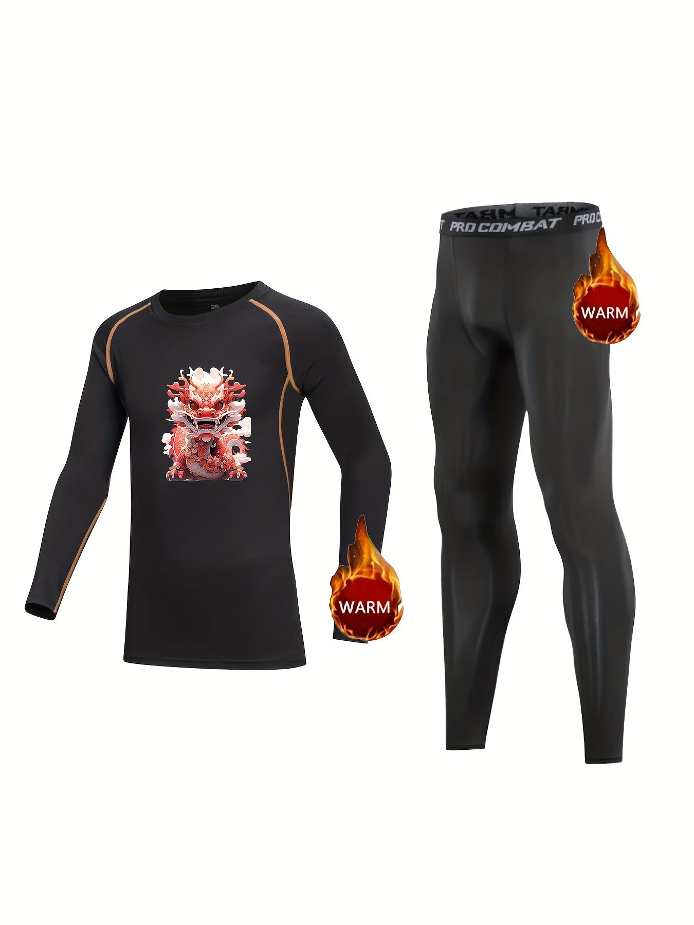 Kids Compression Fleece Sets Long Sleeve Pullover & Matching Pants