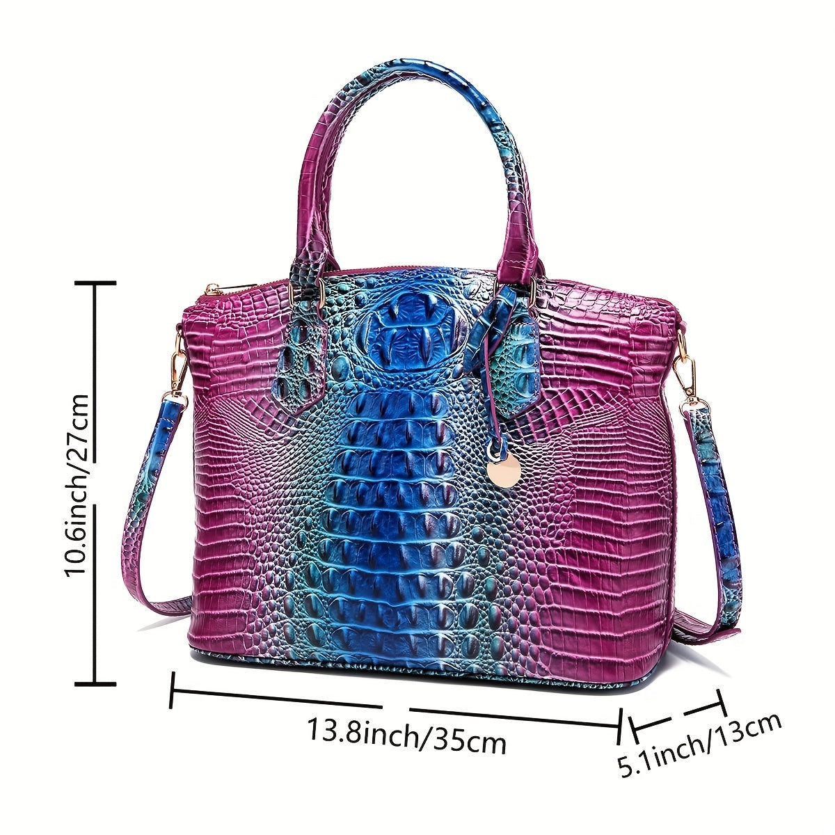 Crocodile Pattern Tote Bag PU Leather Shoulder Bag
