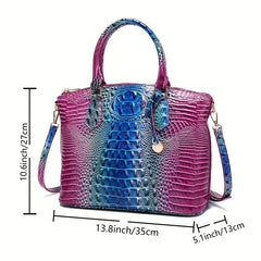Crocodile Pattern Tote Bag PU Leather Shoulder Bag