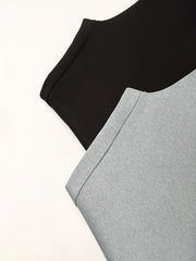 2 Pack Plus Size Sports Pants Women's Plus Elastic Drawstring Jogger Trousers