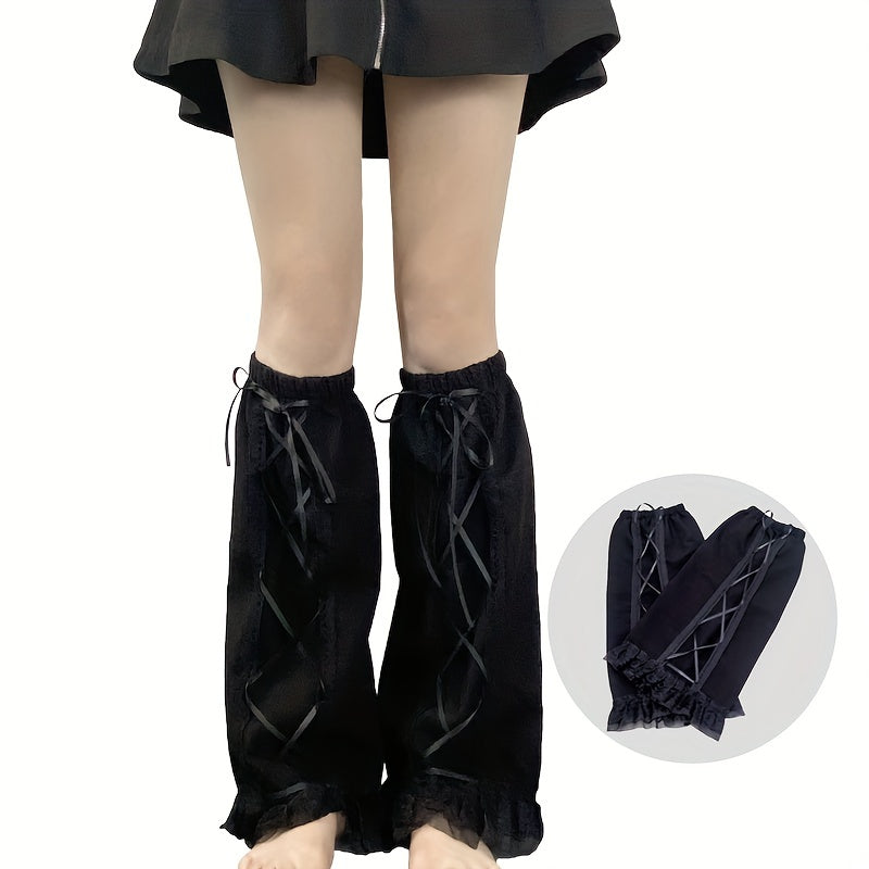 Lace Hollow Leg Warmers Gothic Knee High Socks