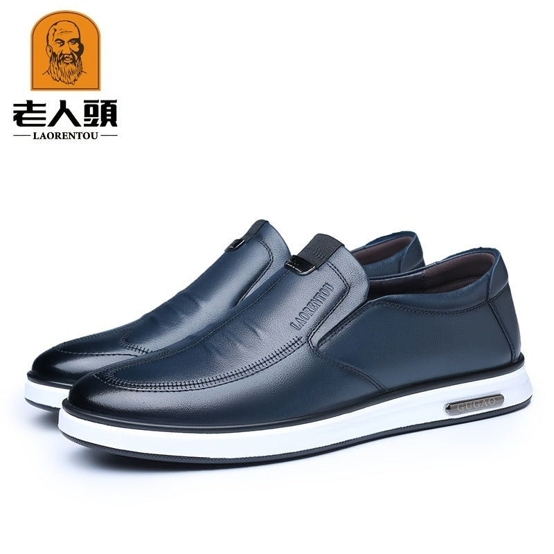 LAORENTOU Men's Leather Slip On Oxfords