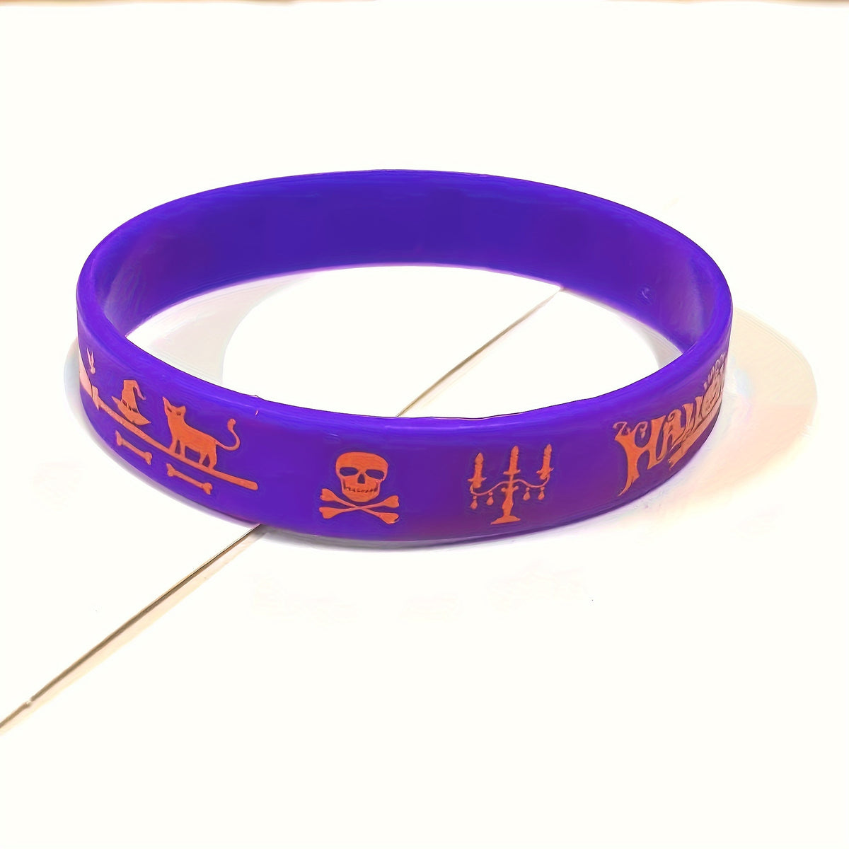 1 Pc Halloween Stretch Silicone Wristband Rubber Bracelet For Halloween Gift
