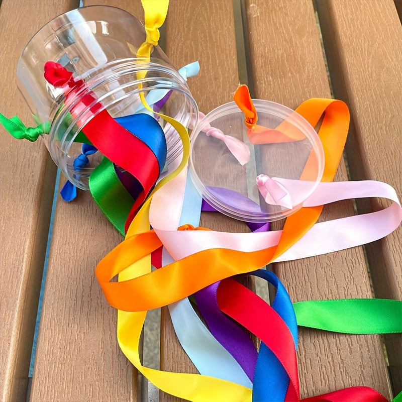 Drawstring Sensory Toys Rainbow Ribbon With Bell Fidget Toy Party Favors