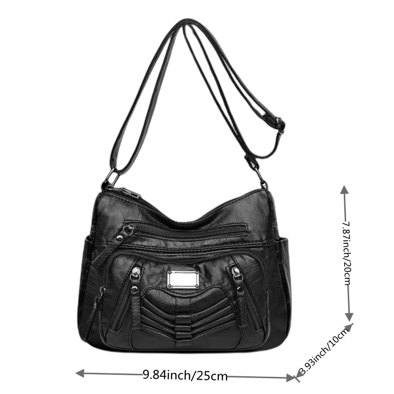 Decor Crossbody Bag Women's PU Leather Shoulder Bag Large Capacity Purse