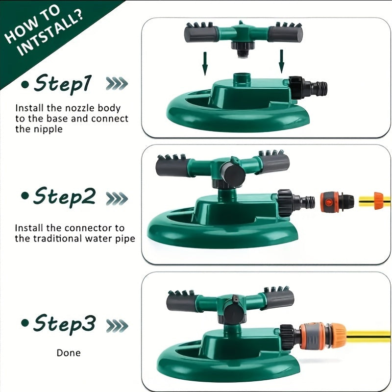 360 Rotating Garden Sprinkler for Large Areas Adjustable & Easy To Use