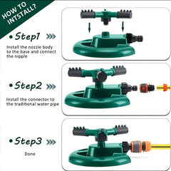 360 Rotating Garden Sprinkler for Large Areas Adjustable & Easy To Use