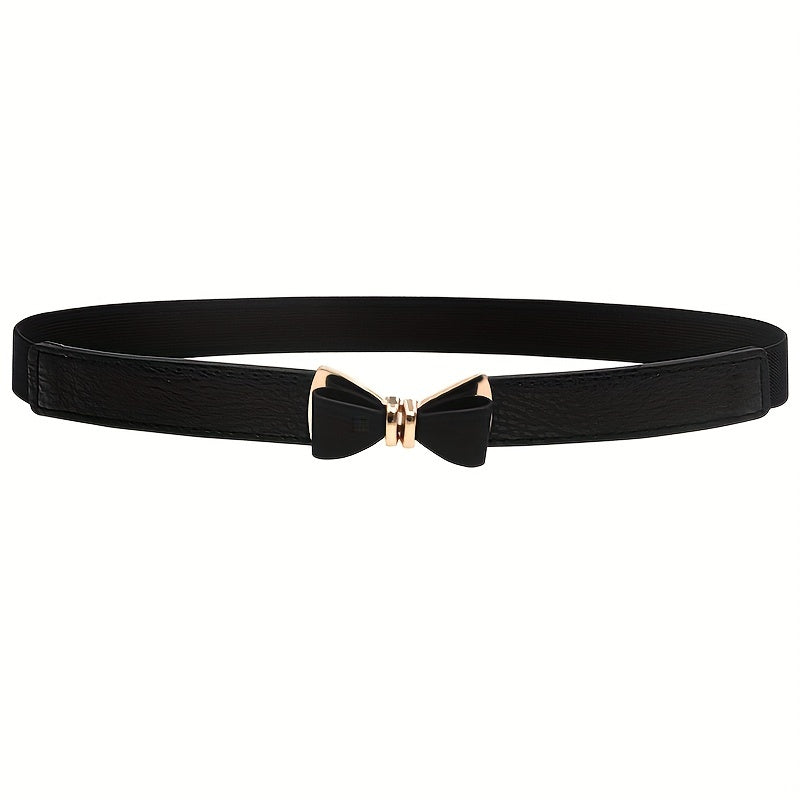 Bowknot Buckle Thin Belt Solid Waist Belt Classic Girdle for Women