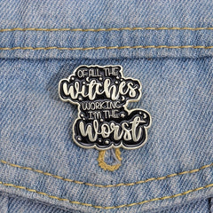 Worst Witch Enamel Pins Gothic Punk Brooches Lapel Badges Jewelry Gift