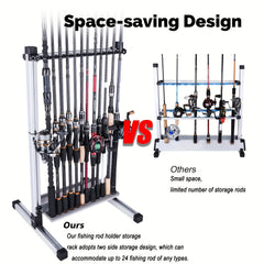 24 Slot Fishing Rod Holder Adjustable Storage Organizer Gift for Men