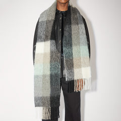 Warm Plaid Shawl Tassel Thick Scarf Windproof Inelasticity