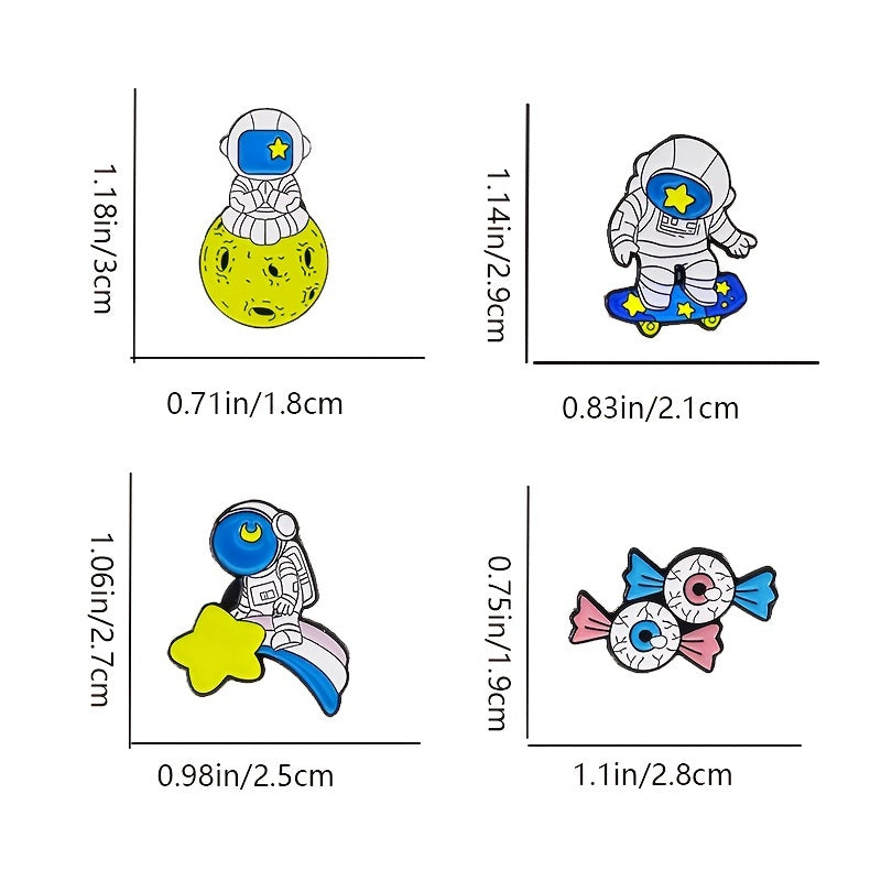 Creative Space Skateboard Alien Eye Brooch