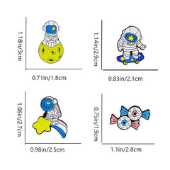 Creative Space Skateboard Alien Eye Brooch