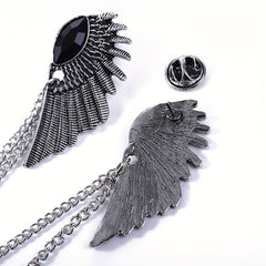 Vintage Wing Chain Gem Collar Chain Collar Pin