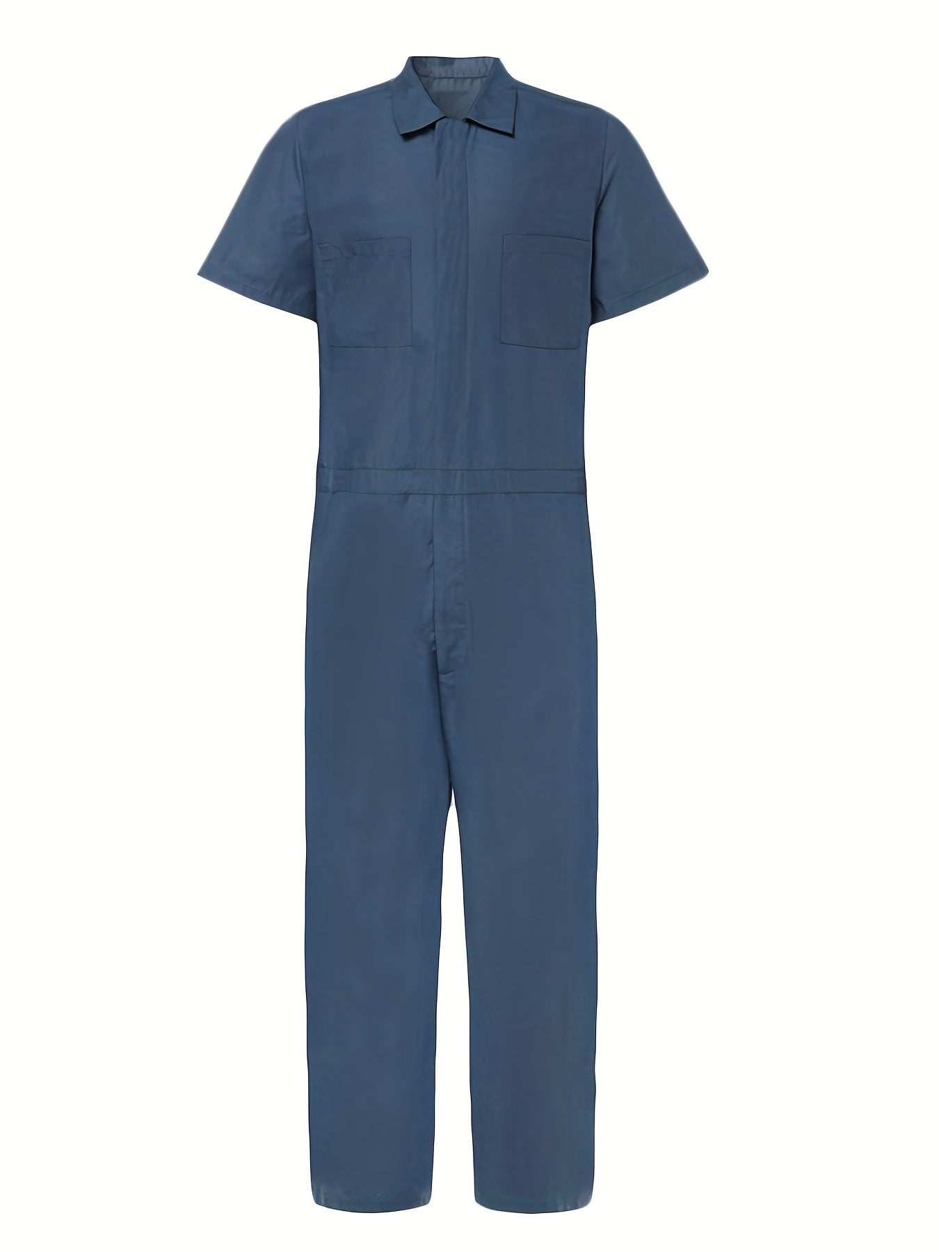 Men's Zipper Overalls Jumpsuit Casual Short Sleeved Work Clothes
