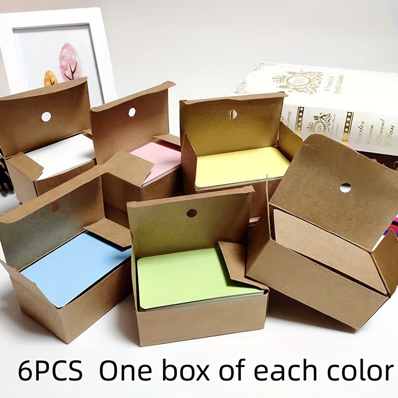 6 Boxes Blank Cards in Various Colors 100 Sheets per Box