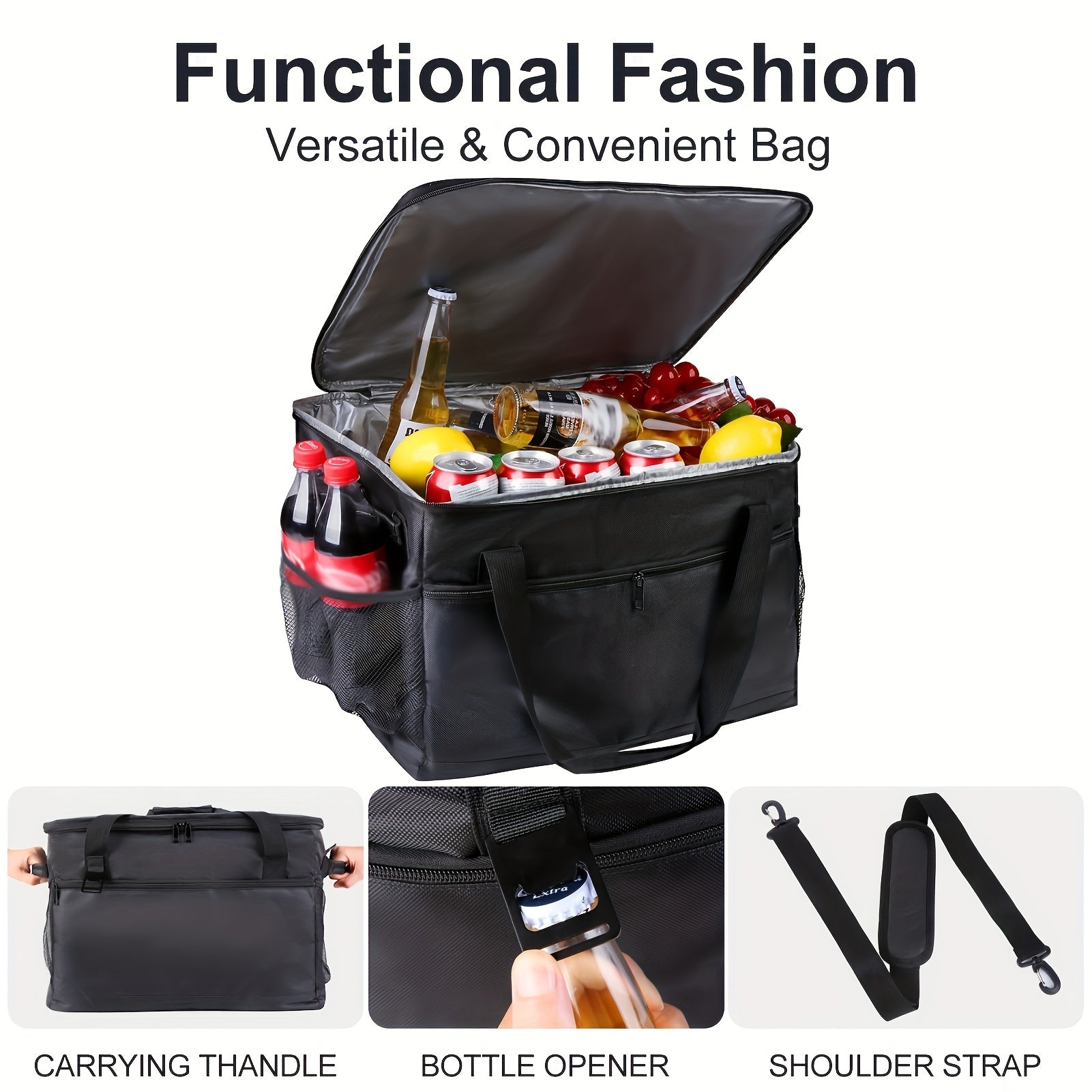 Cooler Bag Insulated Lunch Bag Adjustable Shoulder Strap