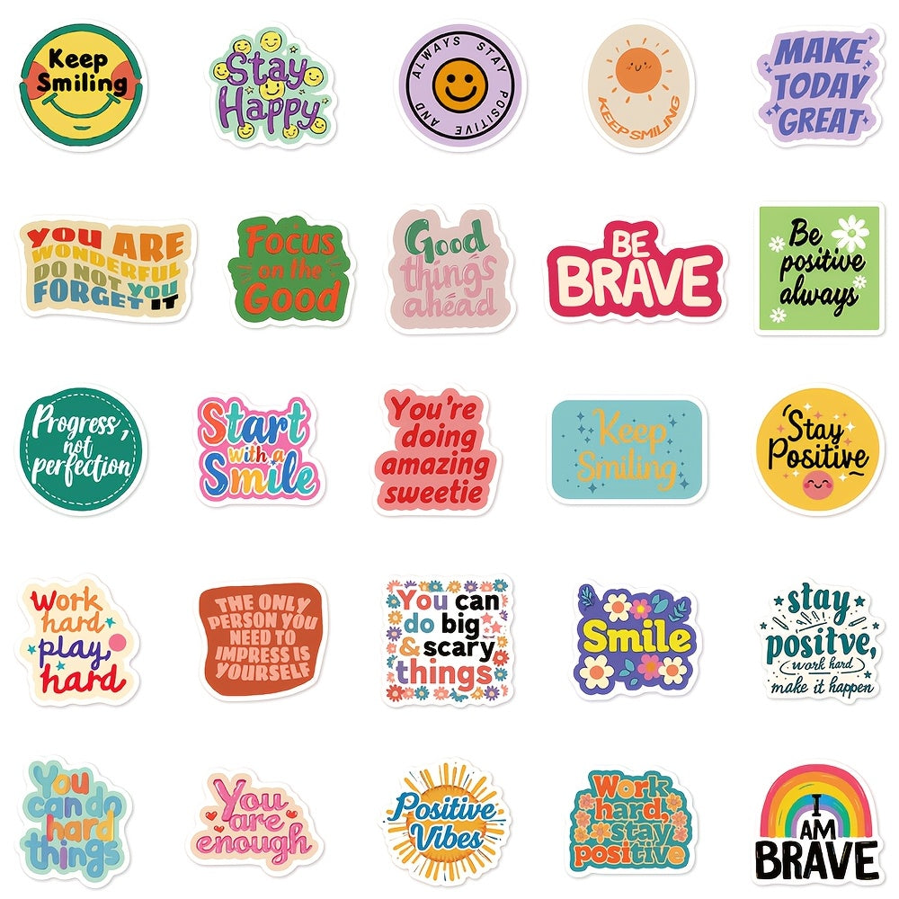 50 Motivational Stickers Positive Affirmation Self Adhesive Decoration