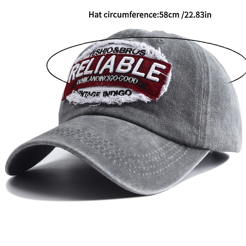 Distressed Patch Baseball Cap Vintage Embroidery Sport Hat Lightweight Dad Hat