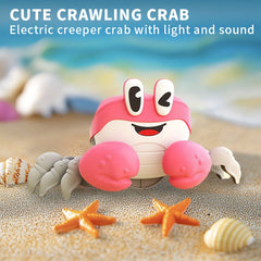 Interactive Crab Crawling Toy Lights & Sound Bionic Legs Pink Yellow